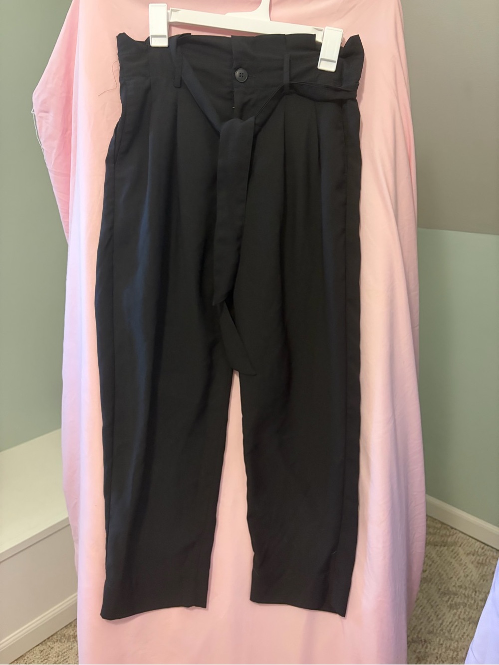 Madewell Black Trousers with Tie Belt size 2